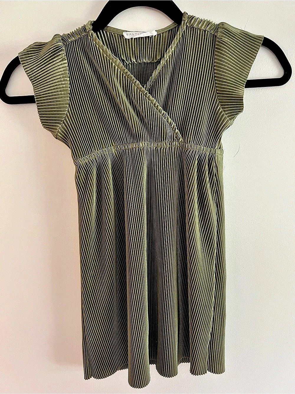 Balticborn Girls 2T Olive Striped Dress Like New